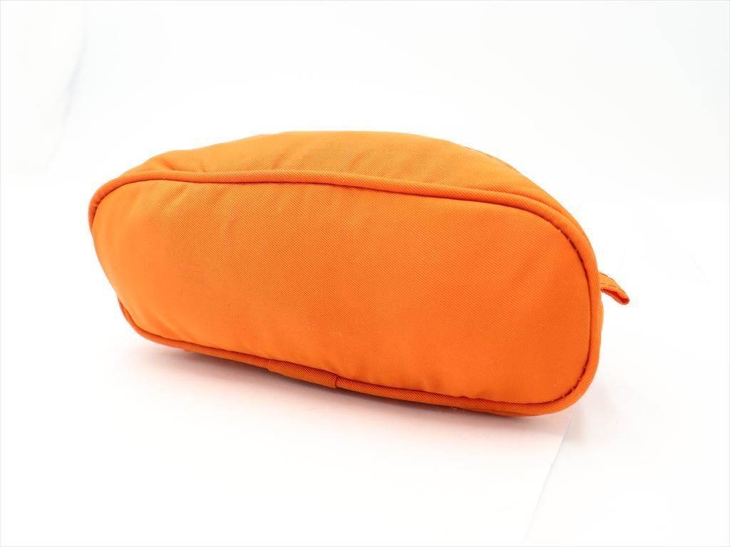 Celine Ring Logo Nylon Small Pouch Coin Case Orange Used Rare Color