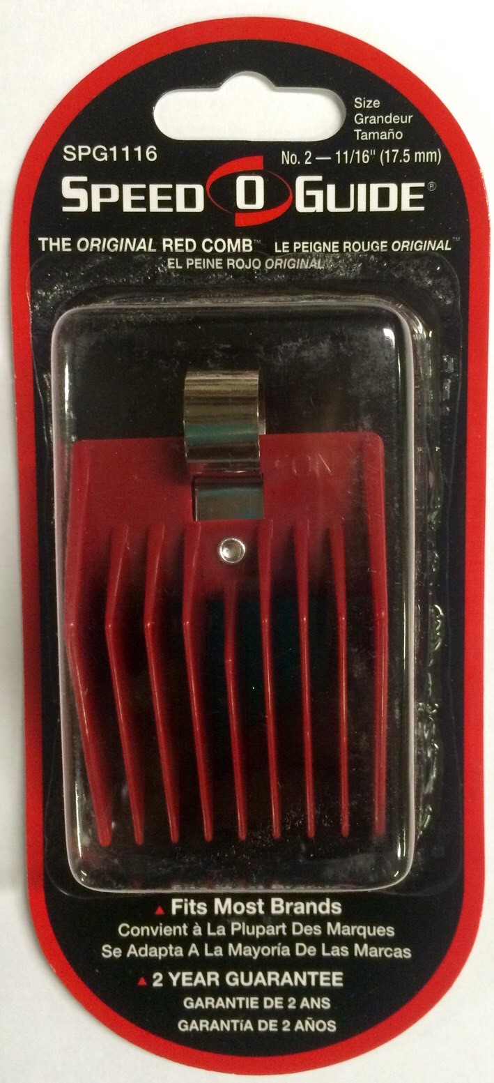 SPEED O GUIDE Set of Attachment Clipper Combs RED Set of EIGHT Combs NEW