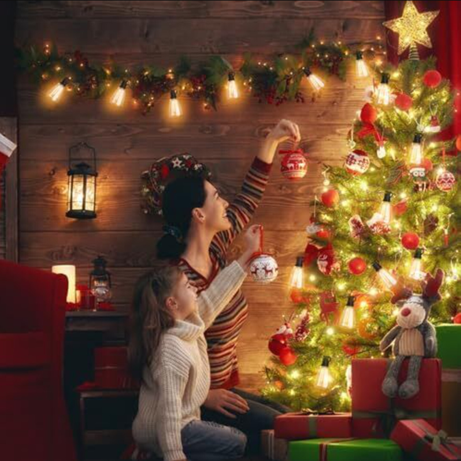 LED Outdoor String Lights 50FT Shatterproof ST38 Patio Lights for Porch,Backyard