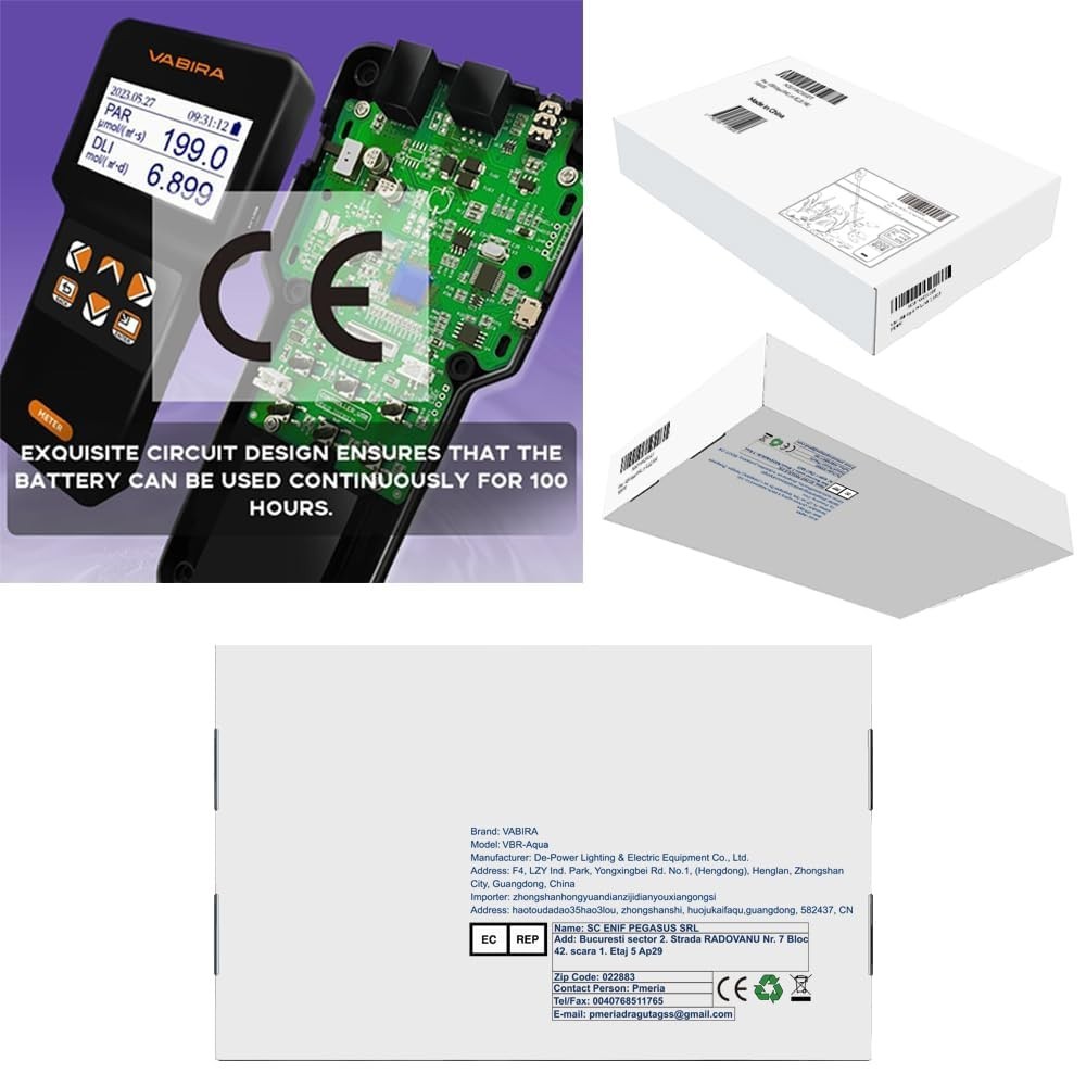 VBR-Aqua IP68 PAR Meter for Aquarium,Reef.R,G,B PAR Seperately.with a 3FT Rod