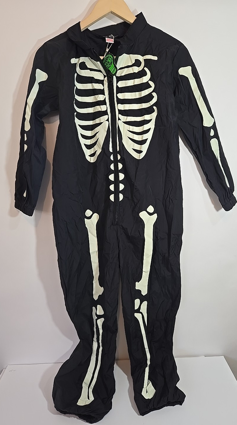 Zara Glow in the Dark Skeleton Zip Up Costume, New