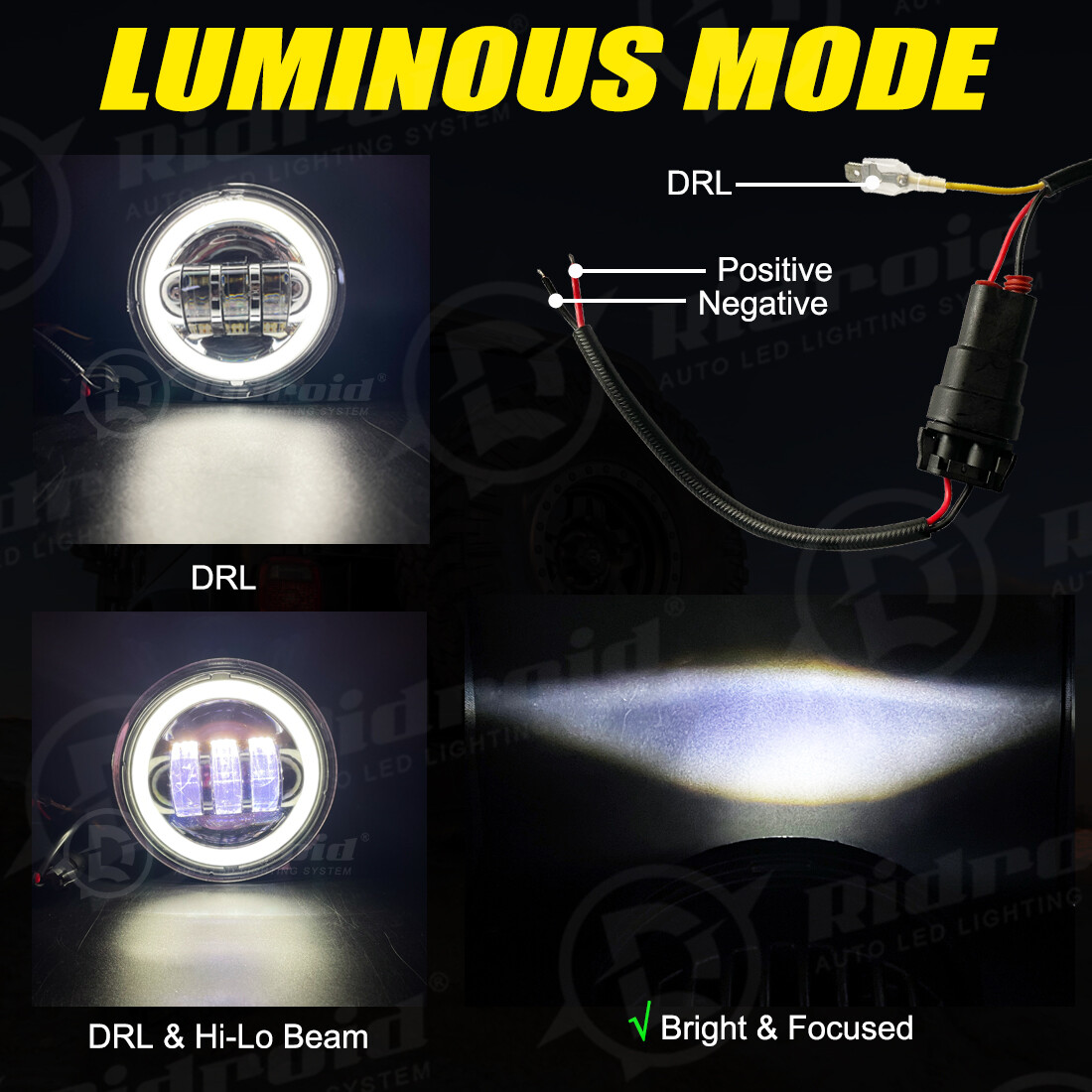 7" inch Led Headlight + 4.5" Fog Light For Yamaha V-Star XVS 650 950 1100 1300