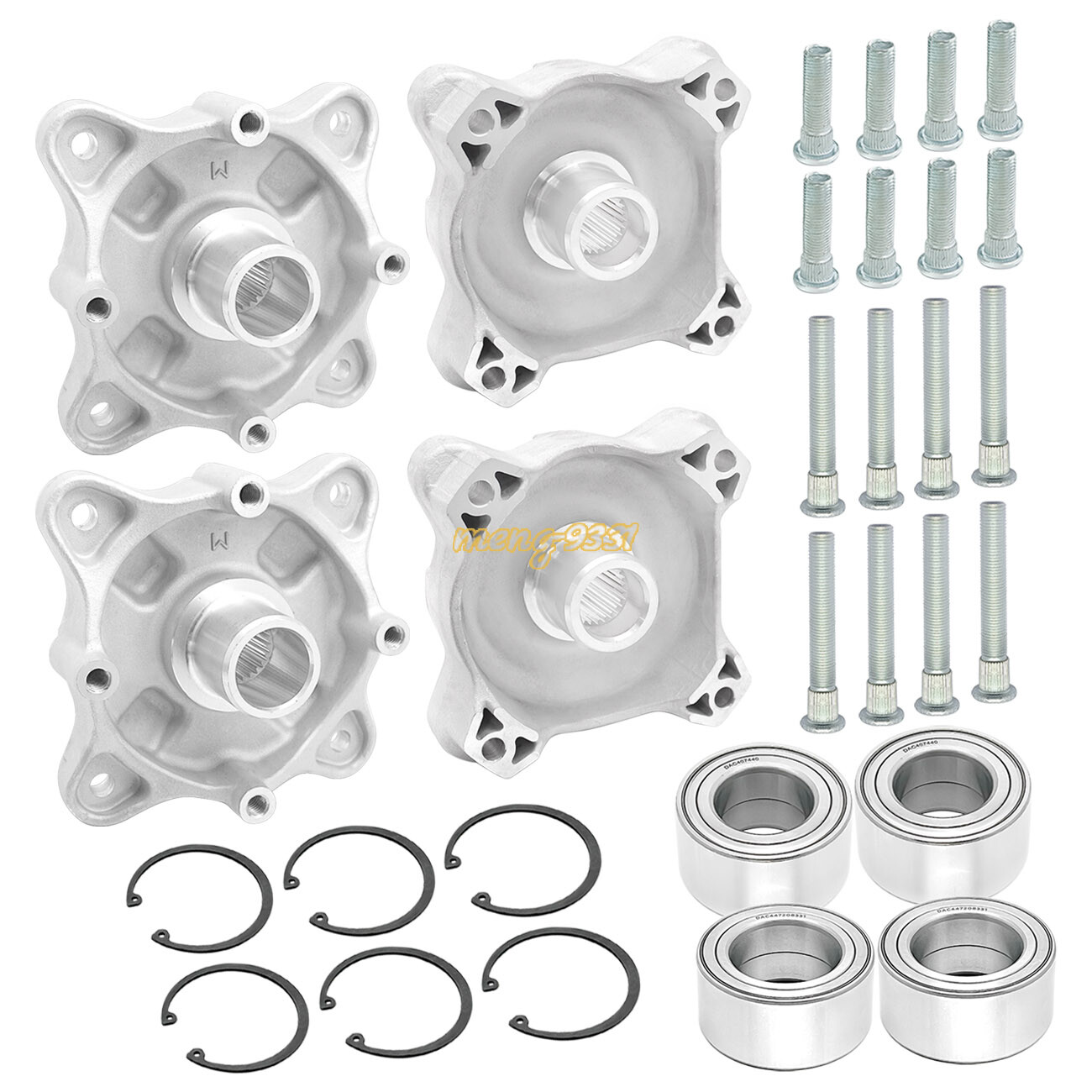 Front &Rear Wheel Hubs &Bearings & Studs for Polaris RZR-800 RZR-800-S 2008-2014