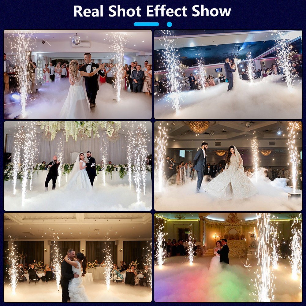 2Pack Mini Cold Spark Machine Firework Machine Wedding Stage Effect Remote 1-3M