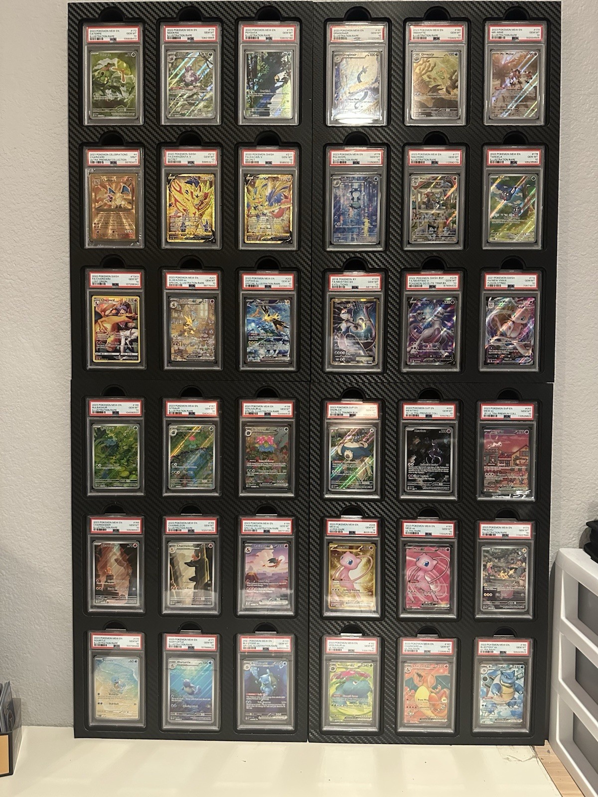 Graded Cards Wall Mount display Premium– Custom 9-Slab Frame | PSA / CGC