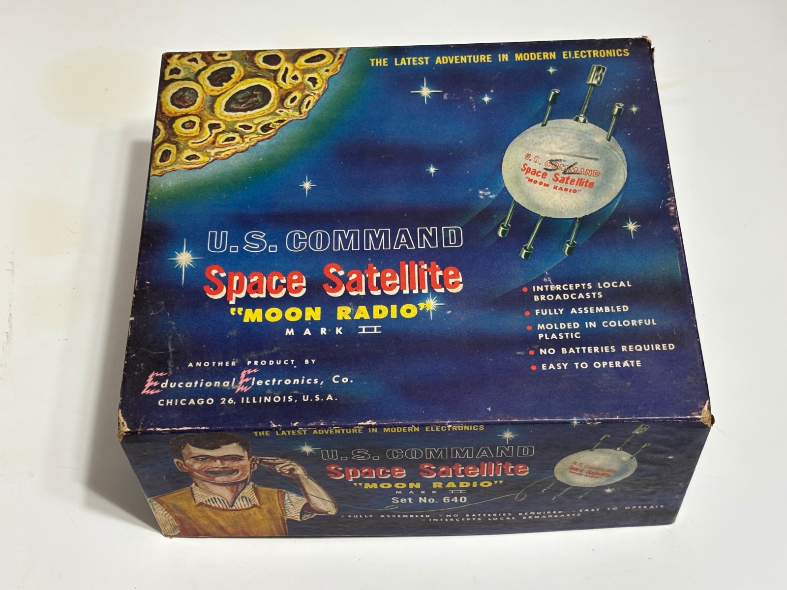 Vtg U.S. COMMAND Space Satellite MOON RADIO box only + PHILMORE VC-1000 SATO Ear