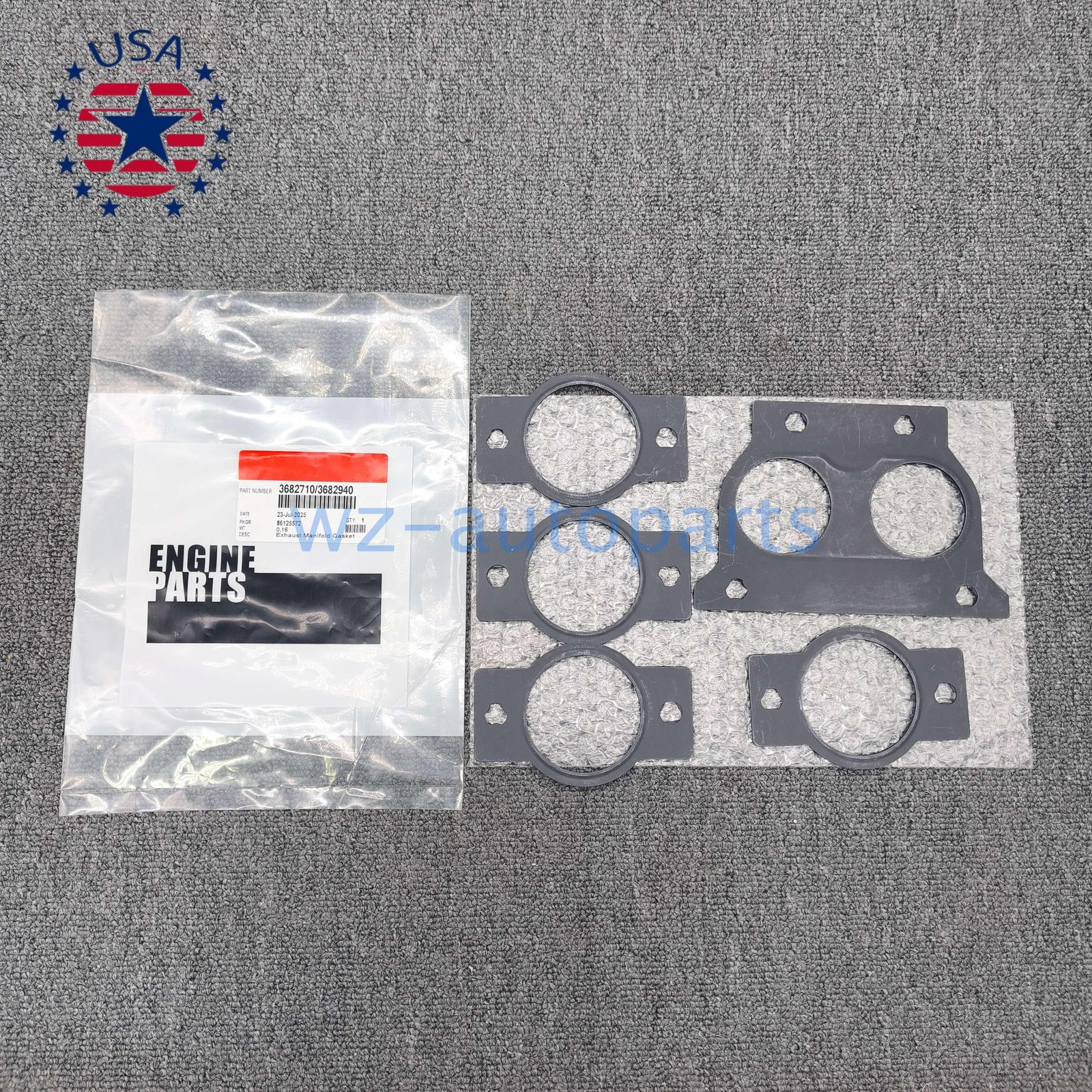 Exhaust Manifold Tube Gaskets Set For Cummins 15L ISX QSX 3682710 3682940