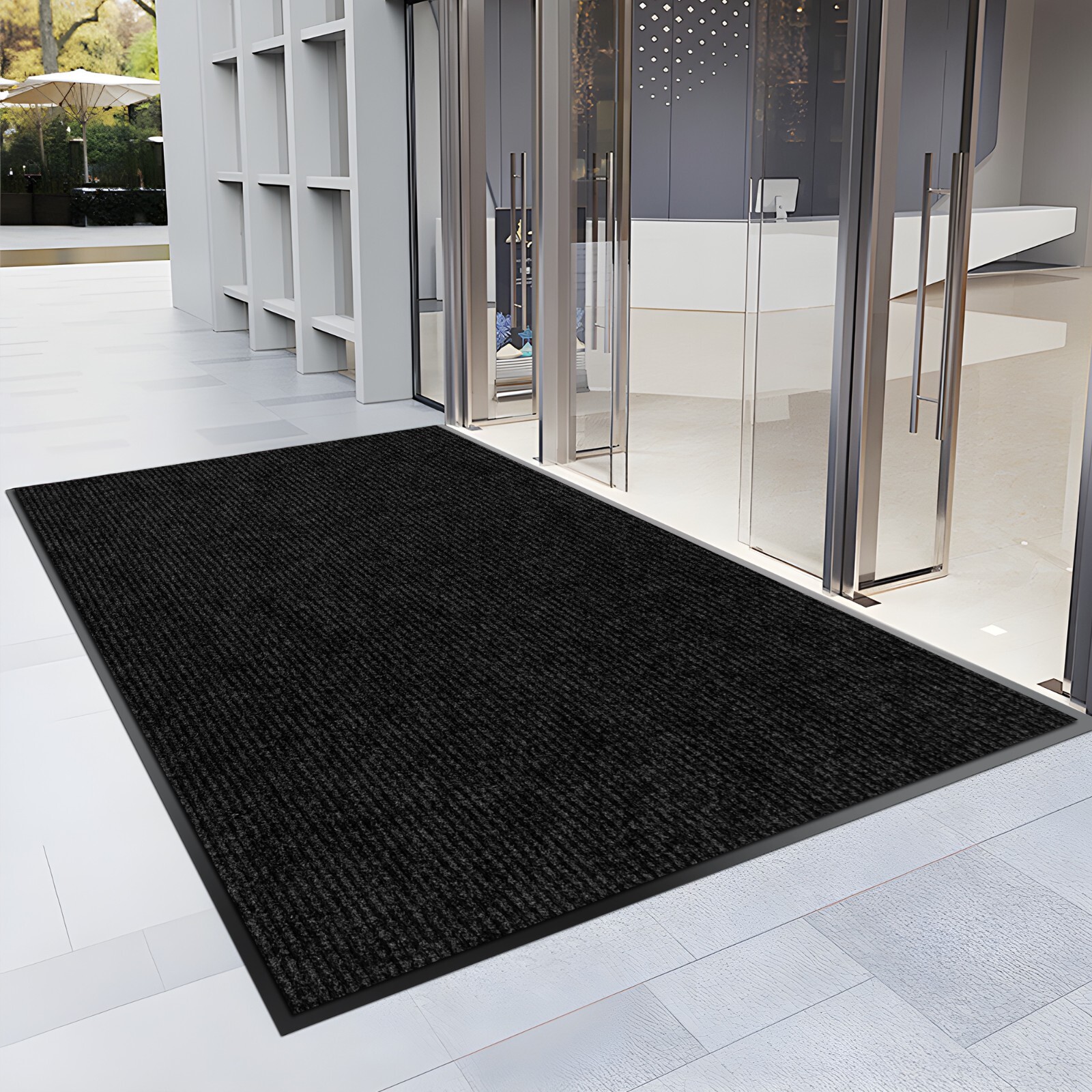 Entrance Mat Indoor Outdoor Heavy Duty Commercial Front Door Mats Carpet Black