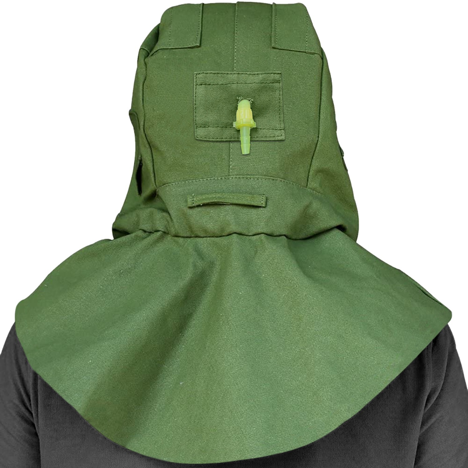 Industrial Sand Blasting Hood Cap Glass Face Shield Vent Design Anti Dust Green