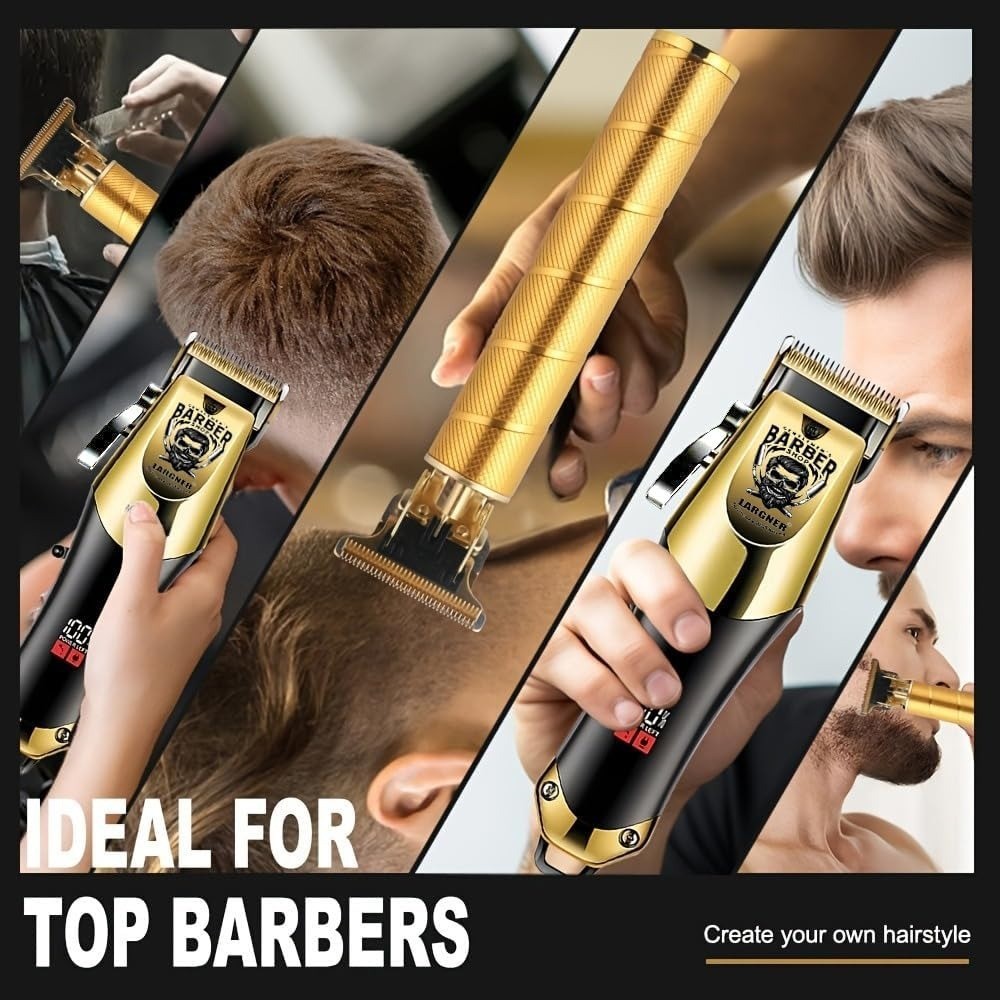 Professional Hair Clippers for Men, Cordless Barber Clippers and Trimmer Set