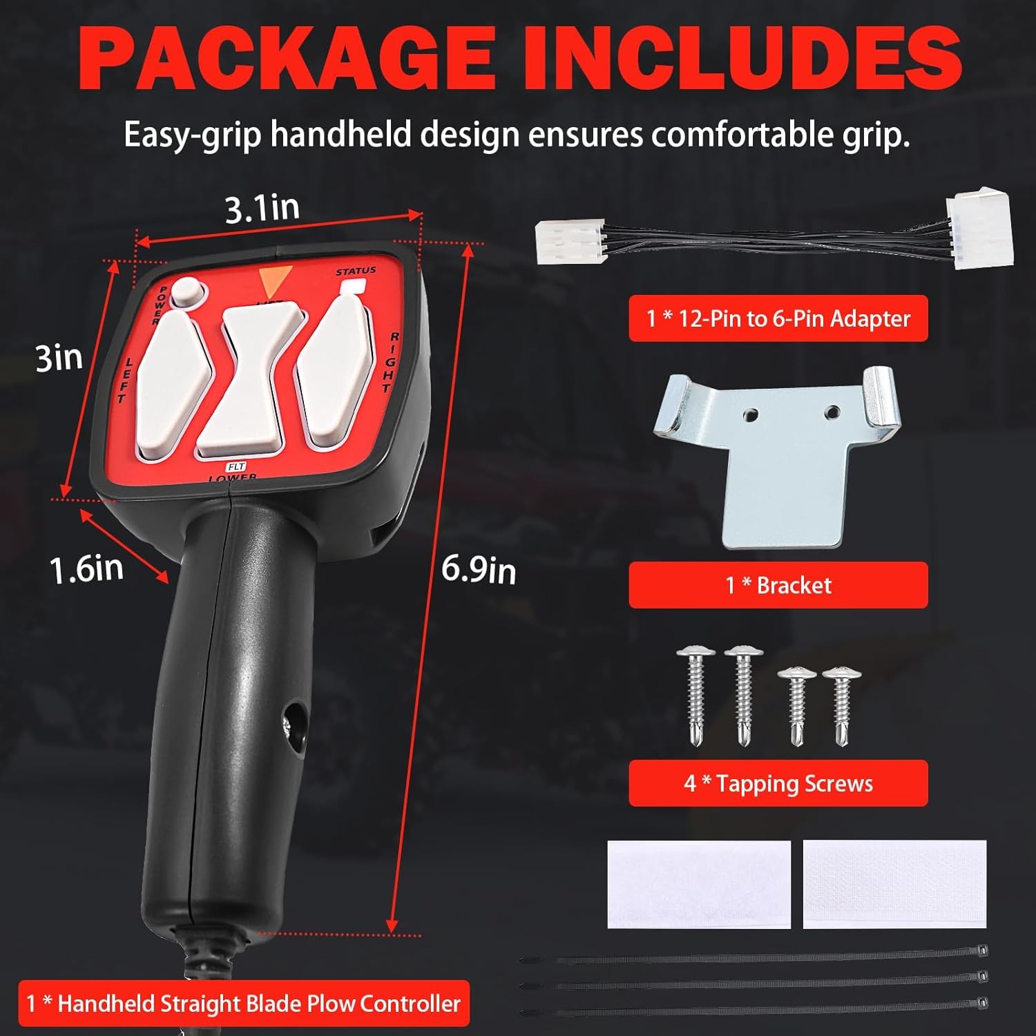 Straight Blade Plow Controller for Buyers 1306902 Western 56462 Fisher 9400 6Pin
