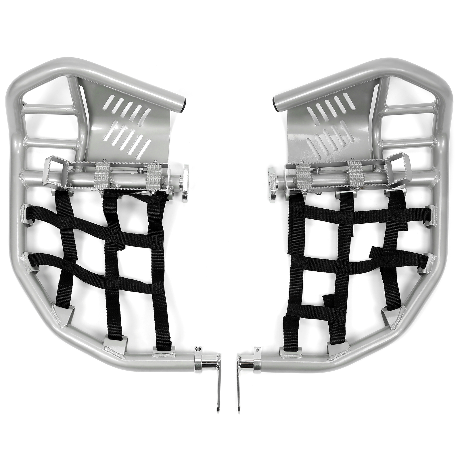 For Honda Sportrax 400 TRX 400EX 400X Nerf Bars Pro Peg Silver Bars Black Nets