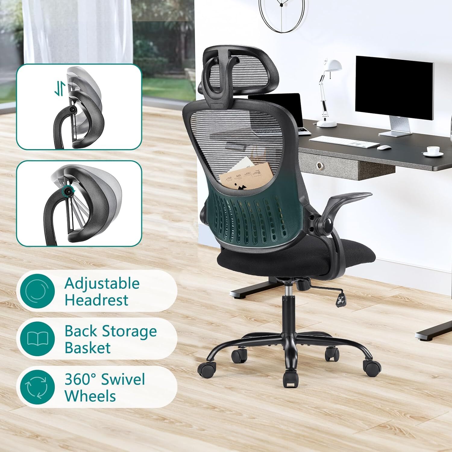Home Office Computer Desk Chair Ergonomic High-Back Mesh Rolling Work Task Chair
