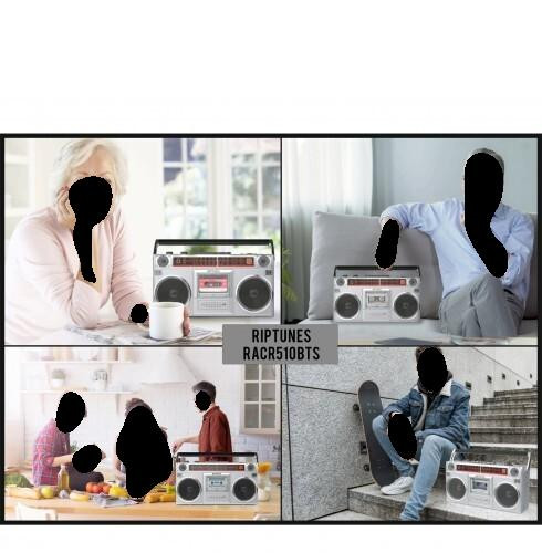 RIPTUNES Retro Radio Cassette Stereo Boombox AM/FM SW1/SW2 Bluetooth USB microSD