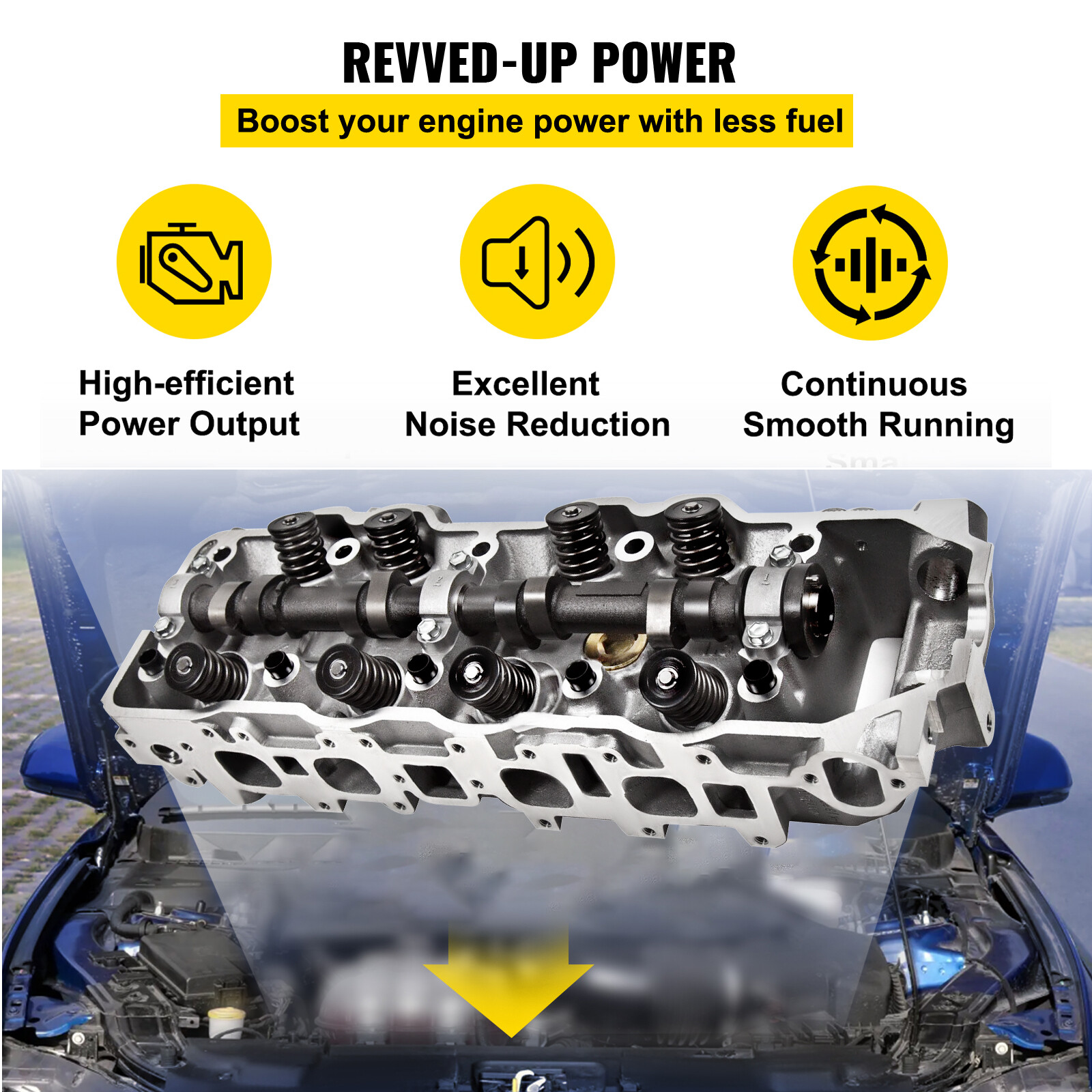 VEVOR Complete Cylinder Head Fit For 85-95 Toyota 4Runner Pickup Celica 2.4L 22R