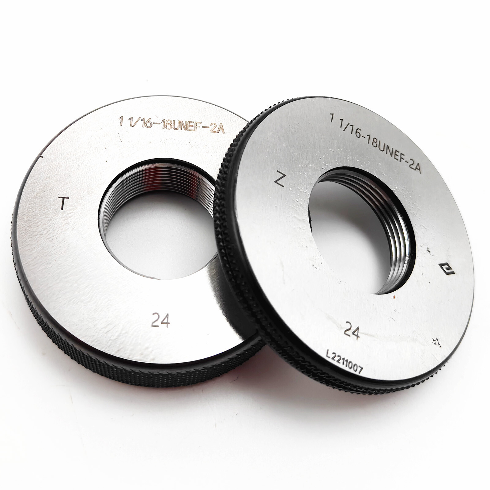 Thread Ring Gage 1" 1/16-18 UNEF Thread Ring gage 2A GO NOGO 1" 1/16-18 UNEF 2A