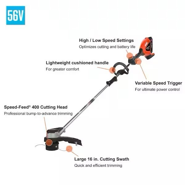 Echo Eforce 56V Trimmer Blower Combo Kit Battery And Charger Included