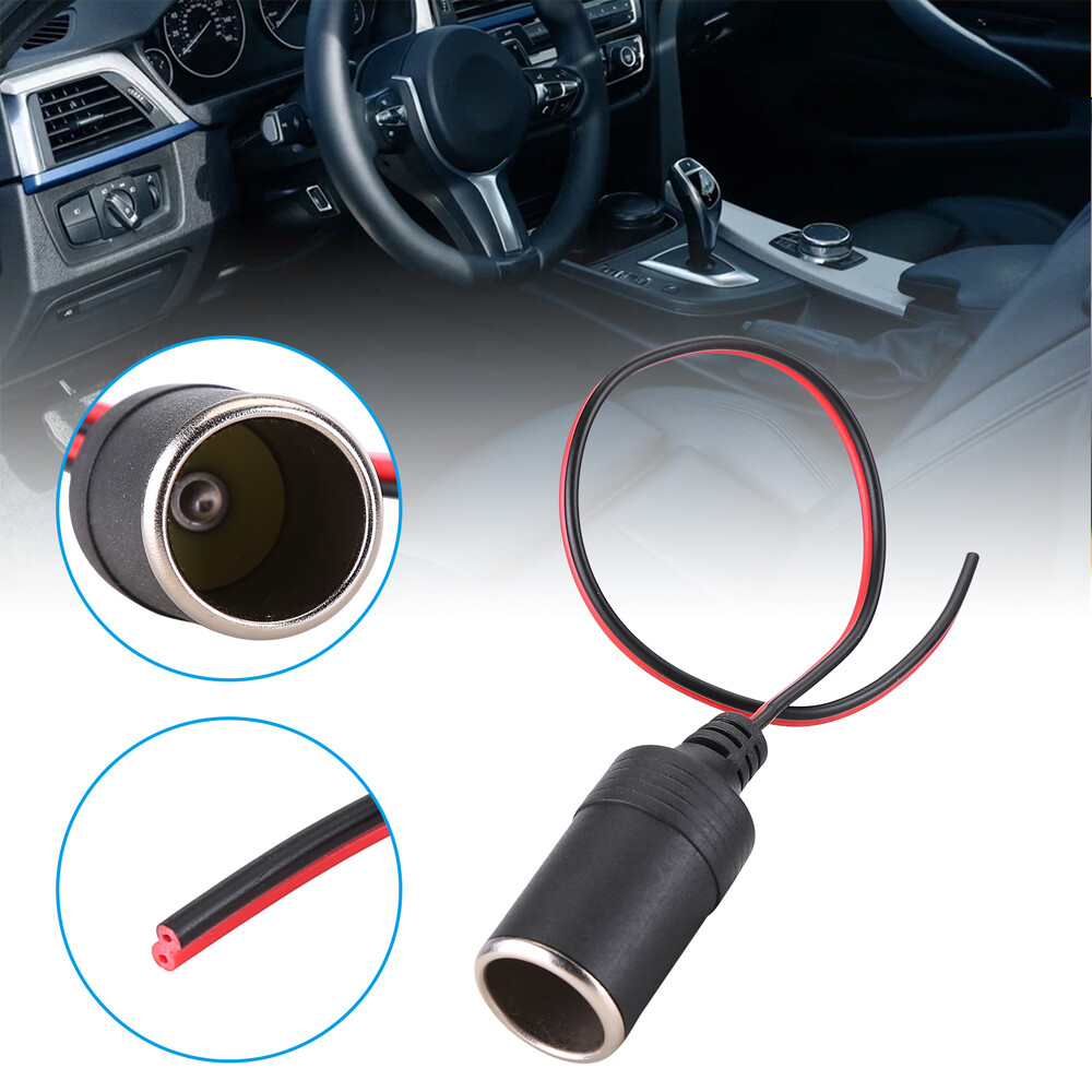Car Cigarette Lighter Charger Cable Female Socket Plug Connector Adapter 12V/24V