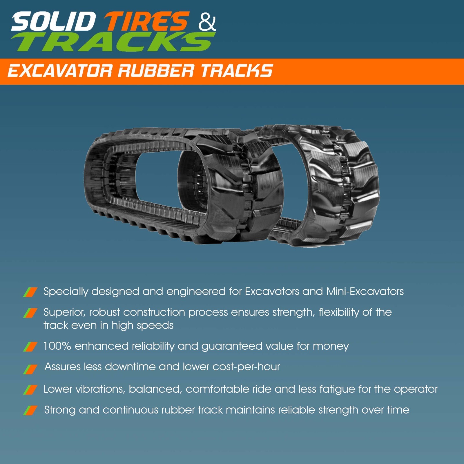 2 Rubber Tracks 7" 180x72x41 for Vermeer S450TX, S650TX, Yanmar ,Hitachi ZX10U-2