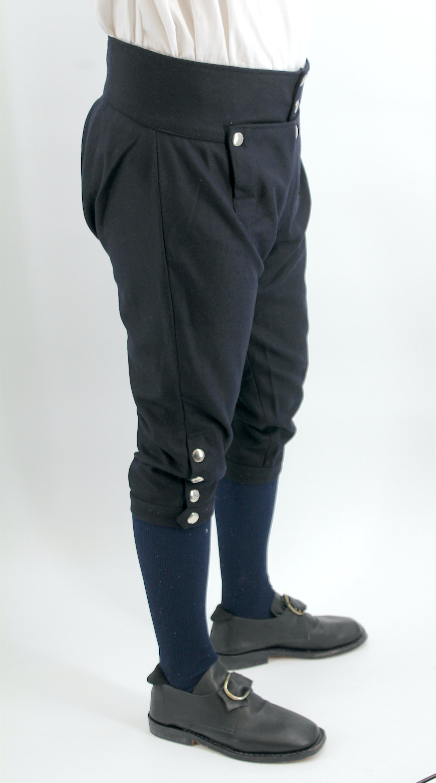 Dark Blue Wool Colonial Period Knee Breeches Size 40 / XL