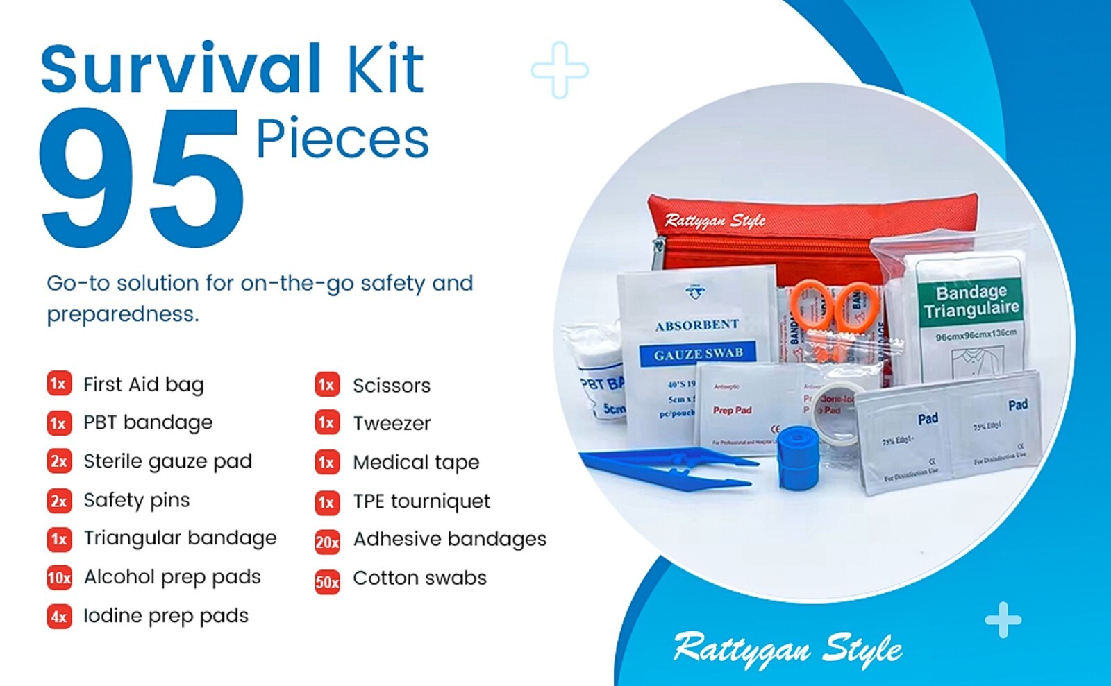 Rattygan Style Travel Survival First Aid Emergency Kit