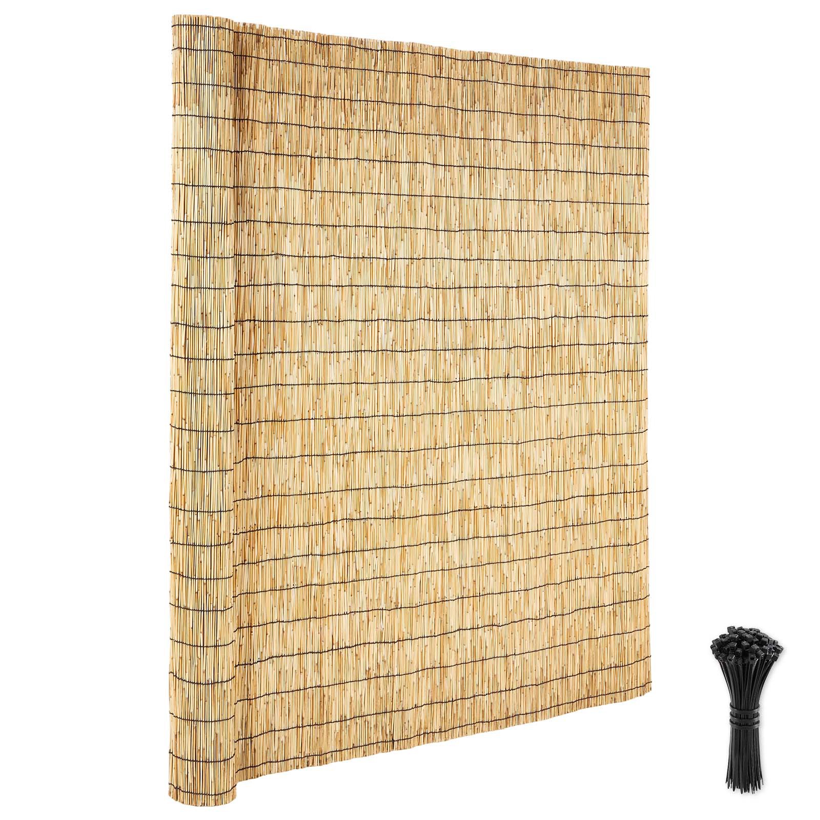 Uimoso Natural Reed Fence Panel 5.58 x 16.4 ft Privacy Screen Roll for Garden