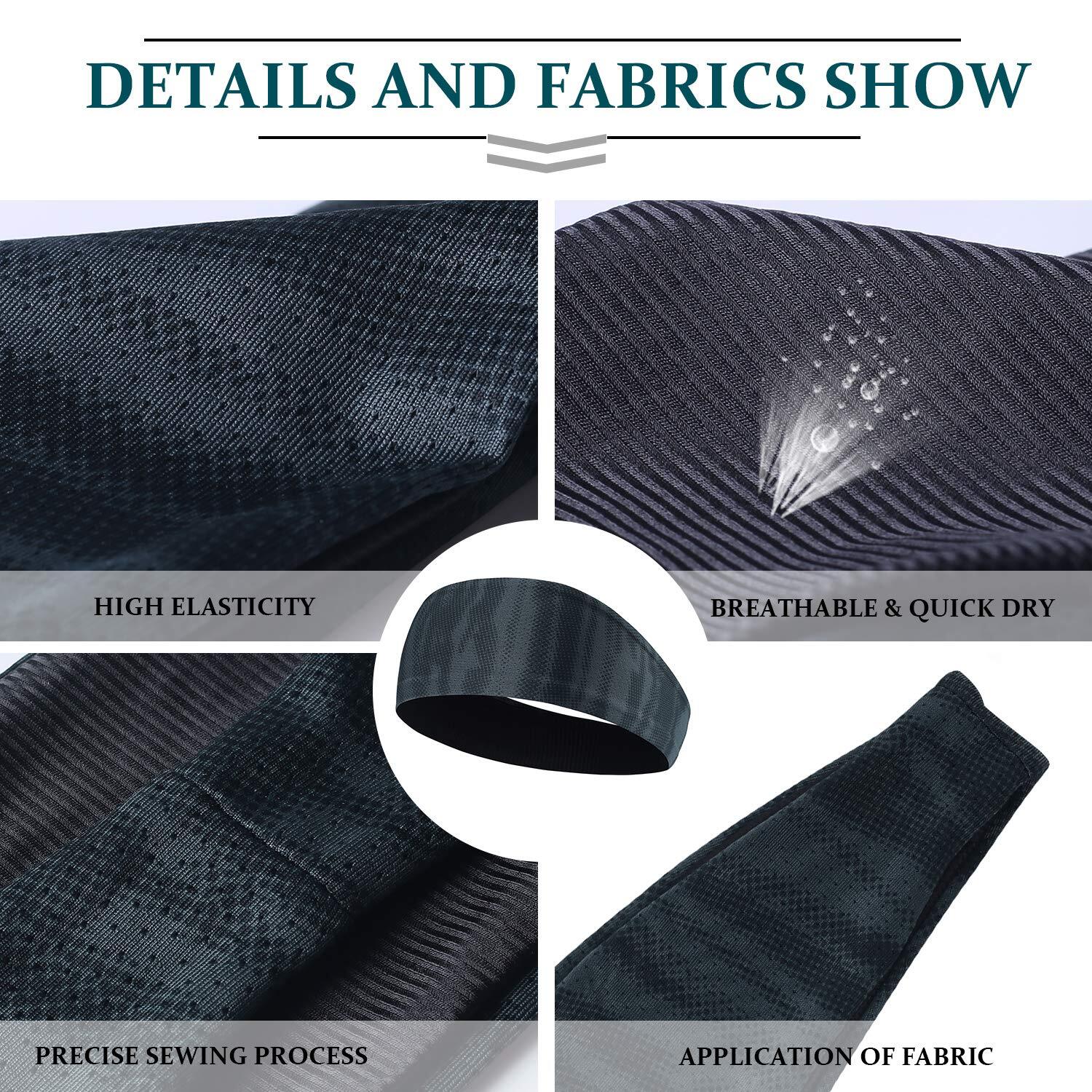 Non Slip Sports Headband for Women Men Moisture Wicking Sweat Stretch Hair Band