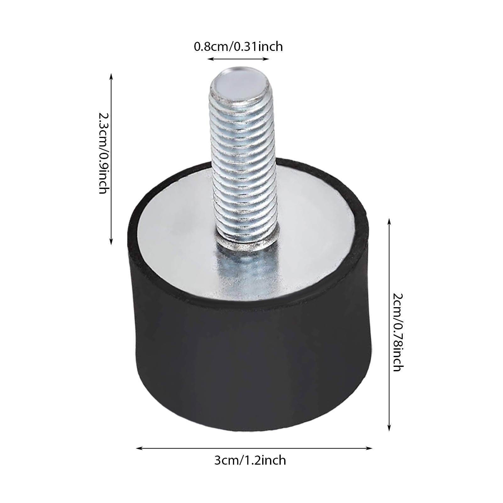 4pcs M8 Thread Rubber Mounts Vibration Isolators Rubber Shock Absorber