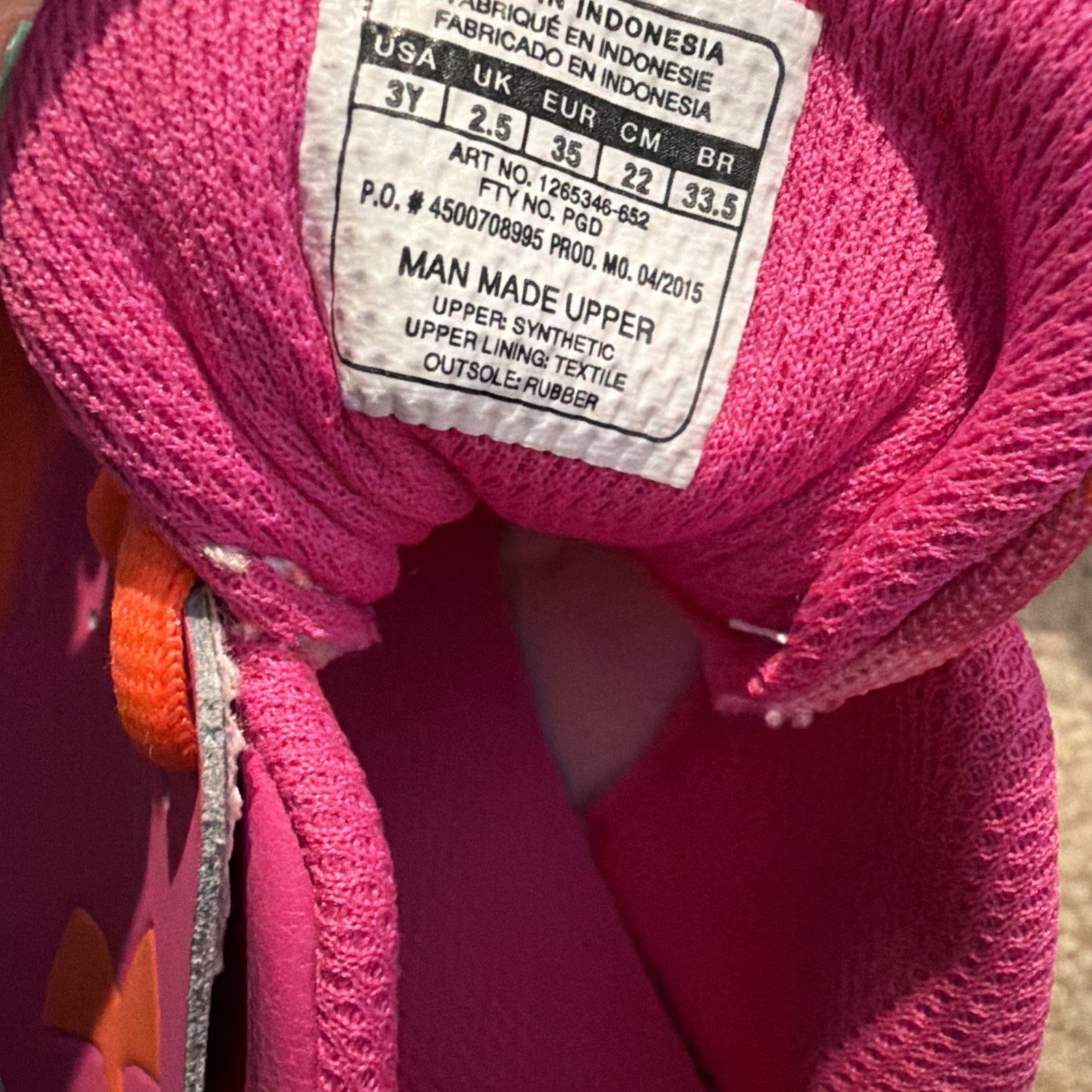 UNDER ARMOUR Walking/running shoes FOR Girl SIZE 3Y