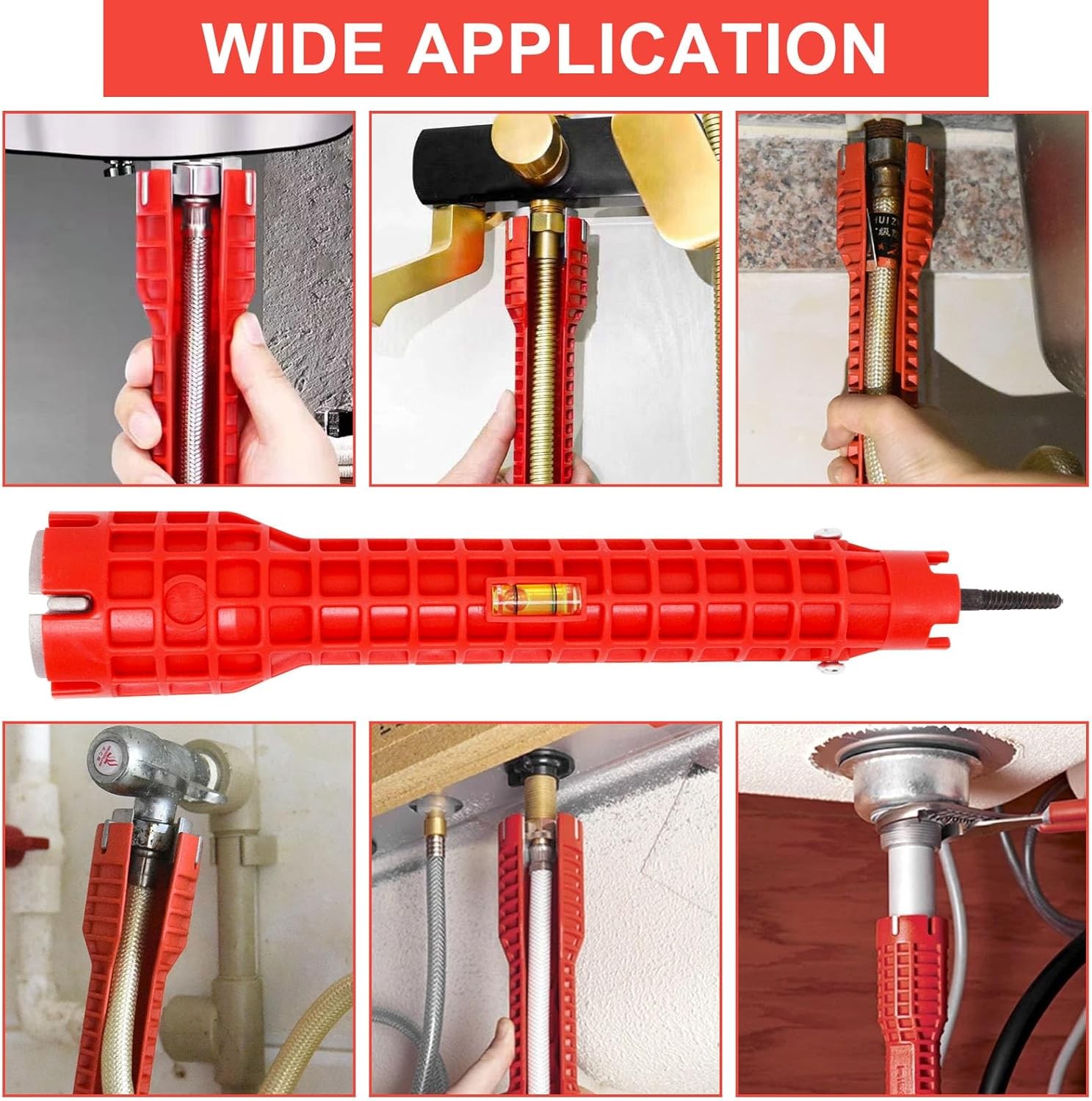 8 IN 1 Multi tool Faucet Sink Installer Pipe Wrench For Plumbers & Homeowners