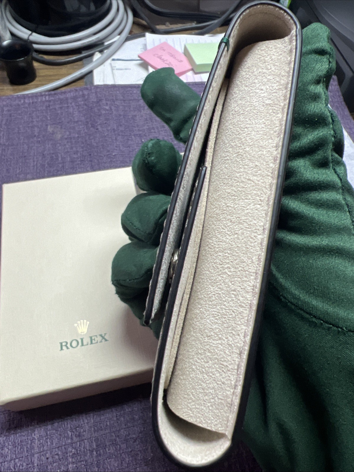 Rolex taupe leather travel pouch.New sealed In Box. Dealer New version Gift 🎁