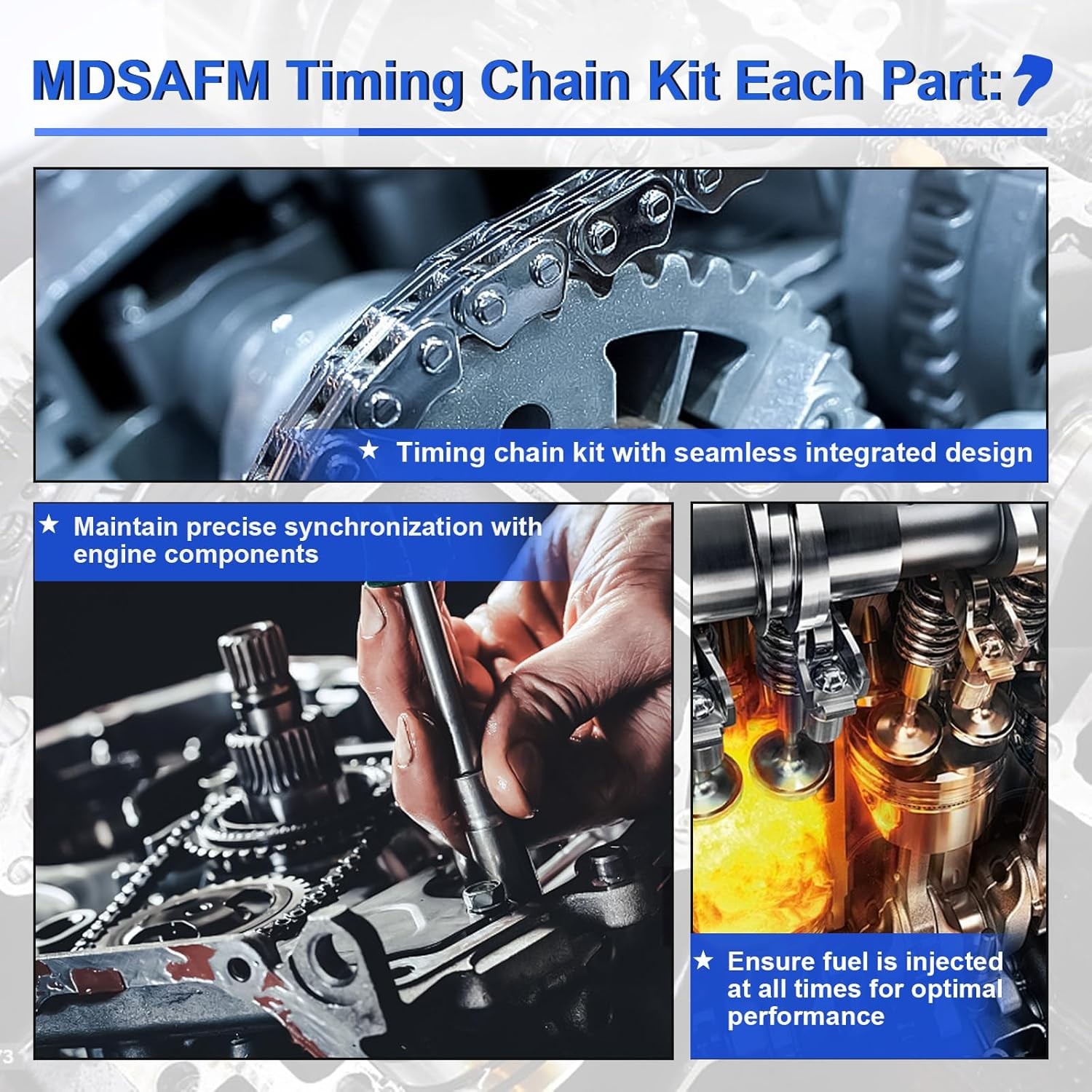 For 08-12 Honda Accord 2.4L Engine Timing Chain Kit Water Pump VVT Sprocket Gear