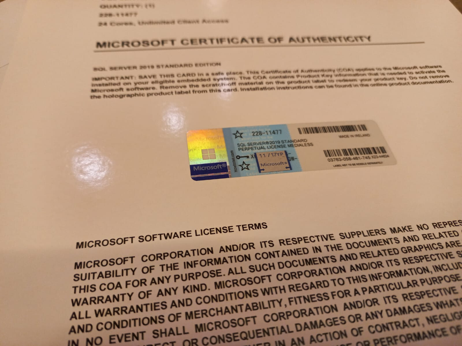 Microsoft SQL Server 2019 Standard 24 Core License unlimited User CALs 228-11477