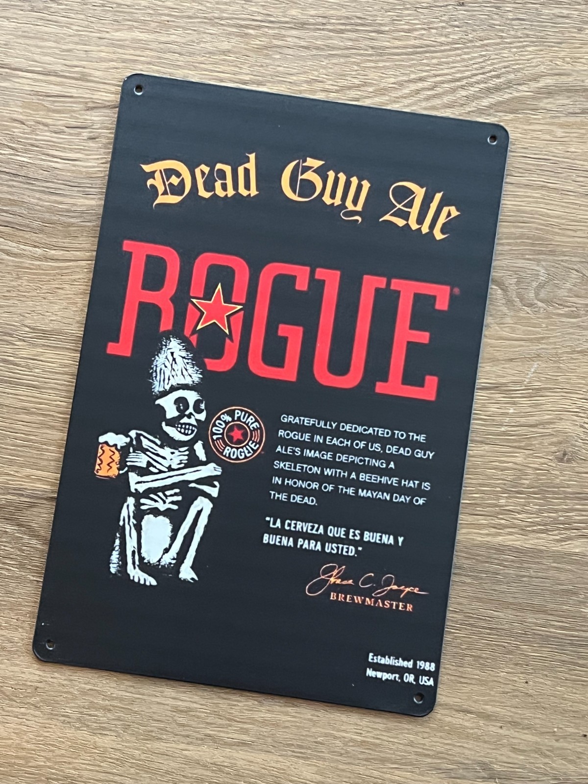 Rogue Dead Guy Ale Metal Sign 8x12 (Red and Black) (Brewmaster)