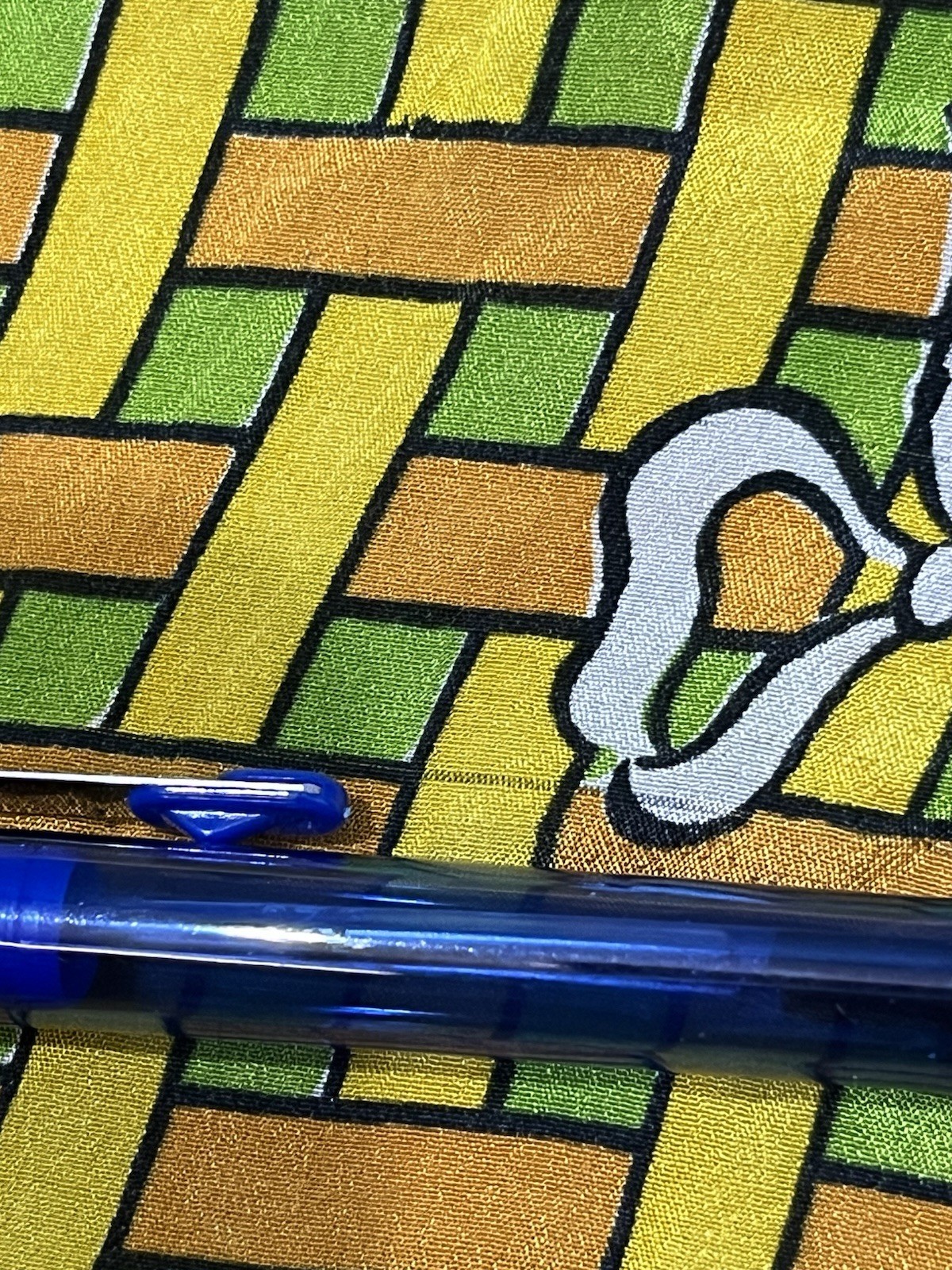 Vintage Unbranded Rectangle Woven Basket Pattern Bows Green Yellow Orange Scarf