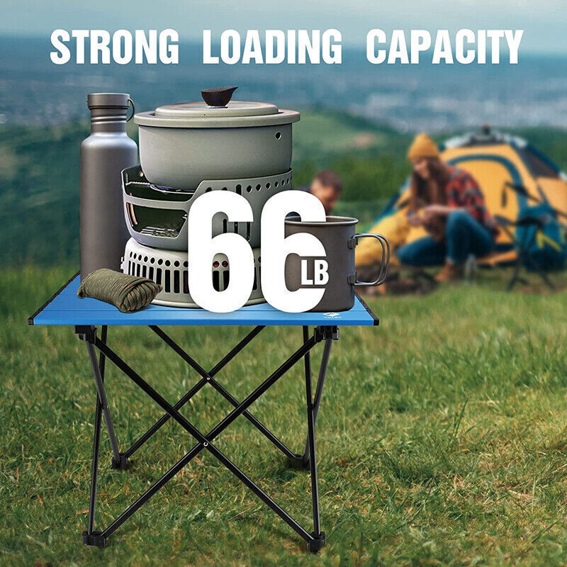 VILLEY 24" Portable Camping Side Table Ultralight Aluminum Folding Beach Table