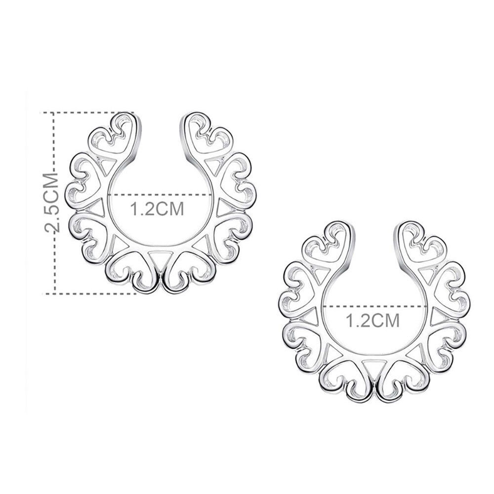 6 Pair Safety Fake Nipple Rings Women Non-Piercing Dangle screw Clip On Jewelry