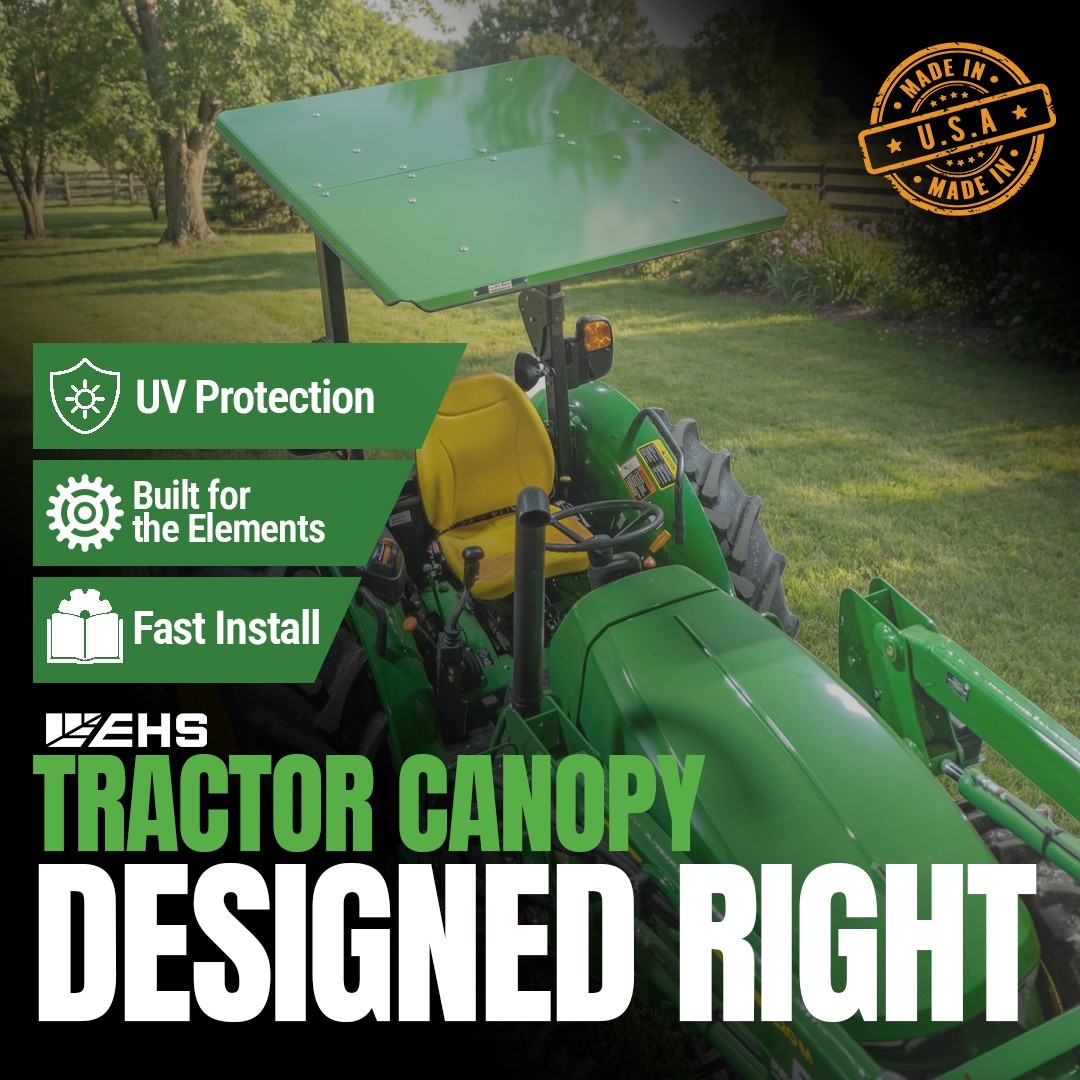 EHS Development XL Tractor Canopy Roof Black New with Free Shipping