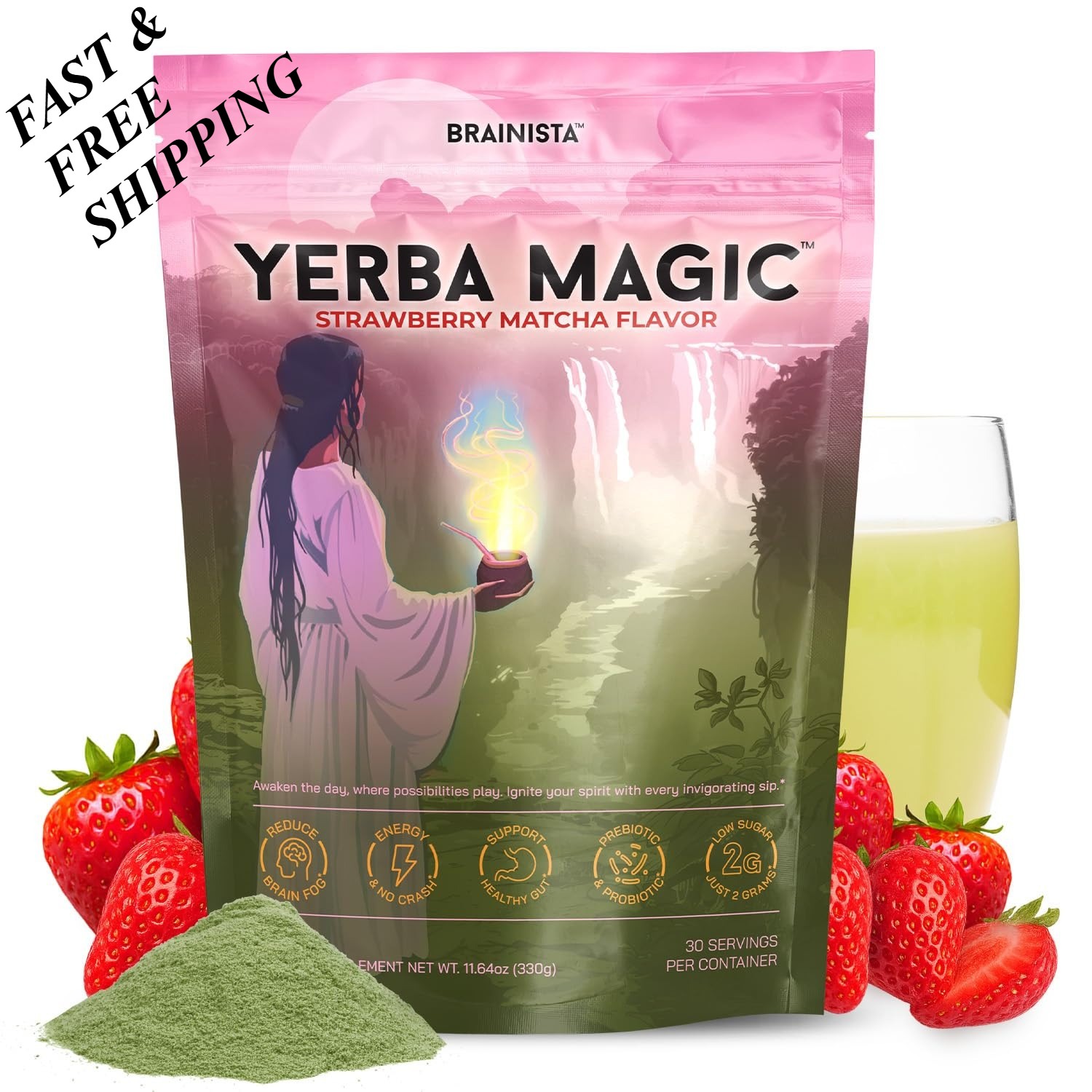 Yerba Magic, Yerba Mate Tea Instant Powder Drink with Nootropics, Pre & Probioti