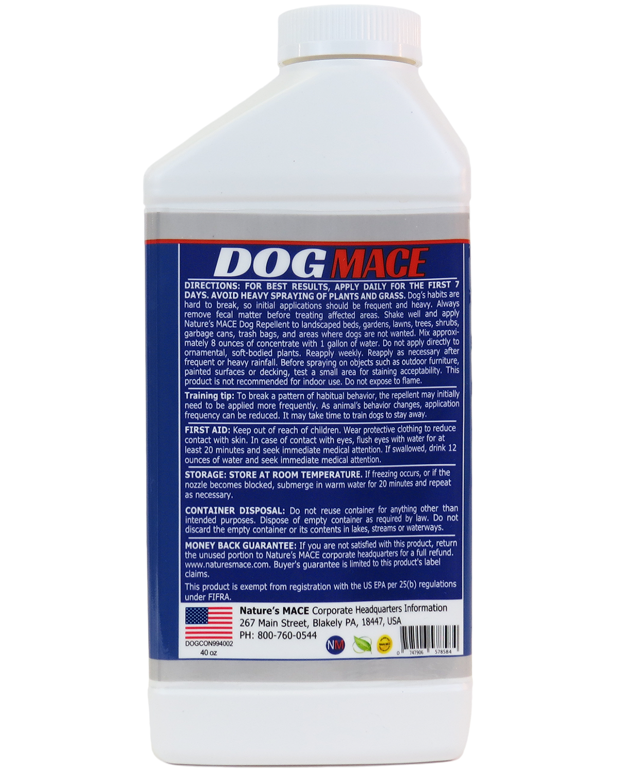 Dog MACE Dog Deterrent and Training Tool Spray