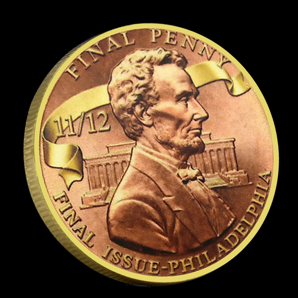 Final Penny Challenge Coin – The Last US One Cent, 1909-2025, Lincoln Memorial