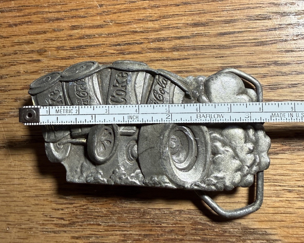 Markatron Coca-Cola Pewter Belt Buckle Racing Theme