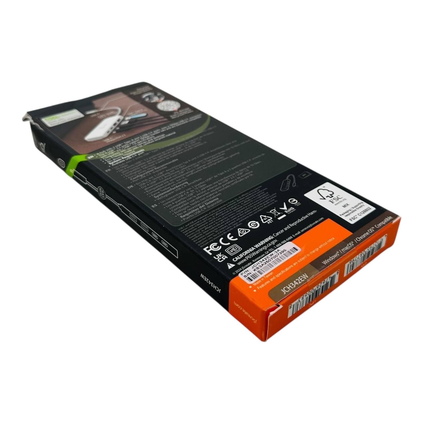 j5create Eco-Friendly USB-C to 4-Port Type-C & Type-A Gen 2 Hub -Sealed Box