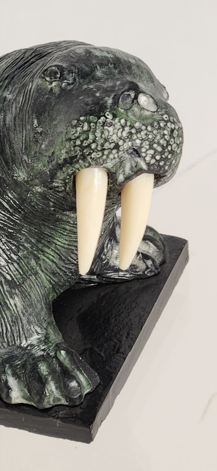 A Wolf Original Mounted Walrus Soapstone Sculpture Hand Made in Canada