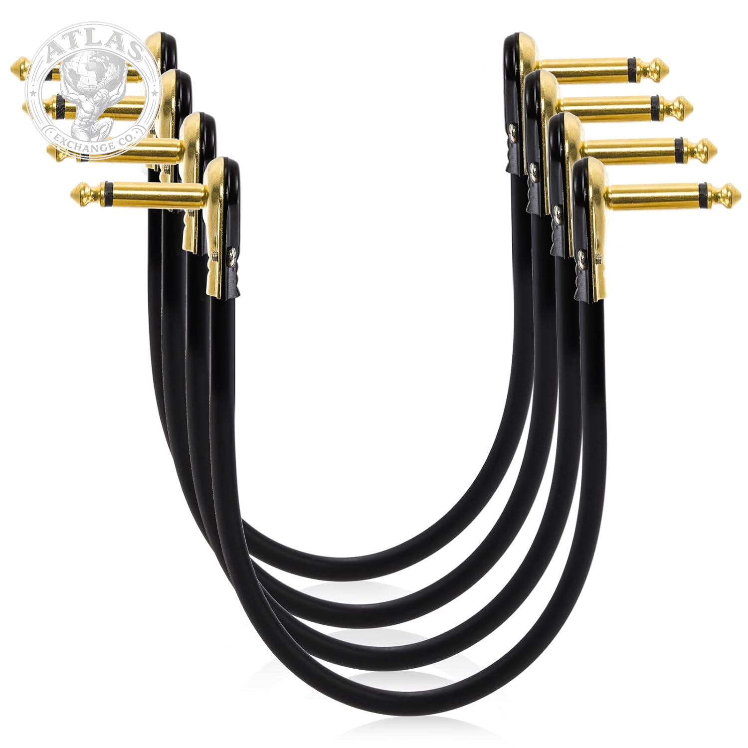 AVLA 4 Pack Guitar Patch Cables, 12 Inch Flat Low Profile Pedal Instrument Cable