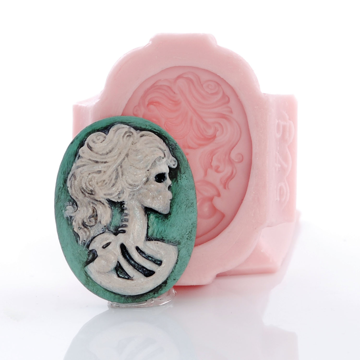 Lolita Skull Silicone Mold - Resin Polymer Clay Food Safe Fondant Chocolate (545