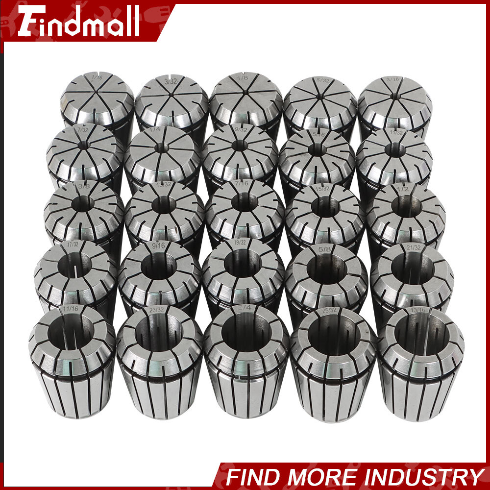 25 Pack Collet Set ER32 Collet Chuck 1/16 inch-3/4 inch Holder Spring Collet Set