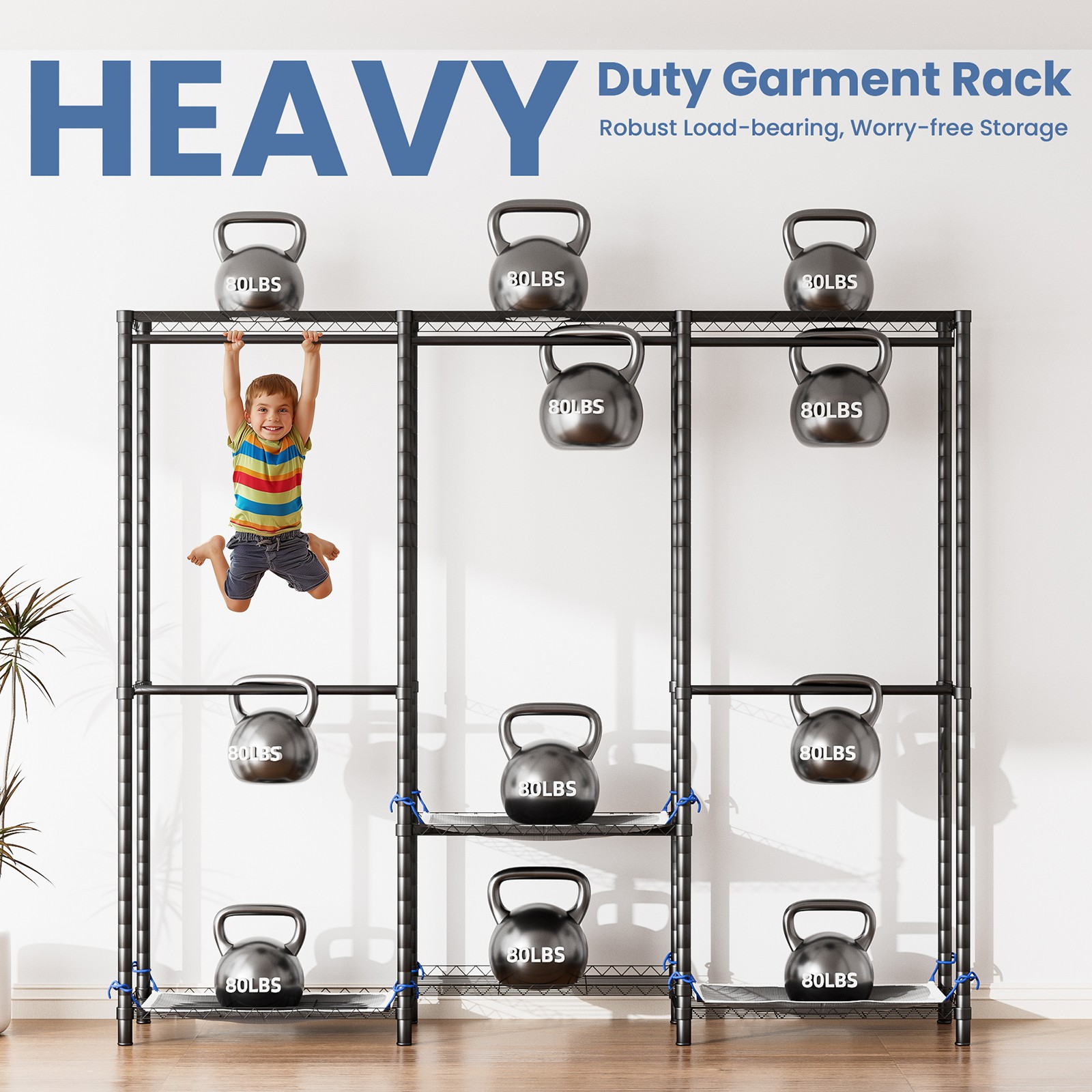 Garment Rack Hanging Rack Heavy Duty ClothesRack Adjustable Closet Organizer