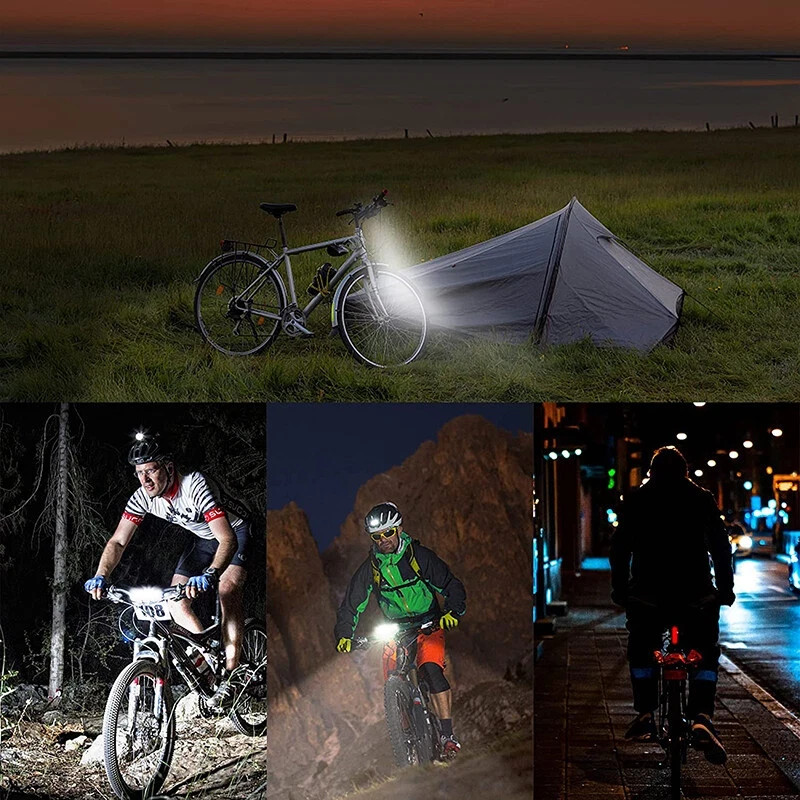 Waterproof 3LED Bike Light USB Rechargeable Super Bright Bicycle Front Headlight