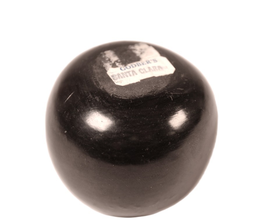 Santa Clara Pueblo Black Bowl Pottery Mid/Late 20th Century 1.25" H x 1.75" D